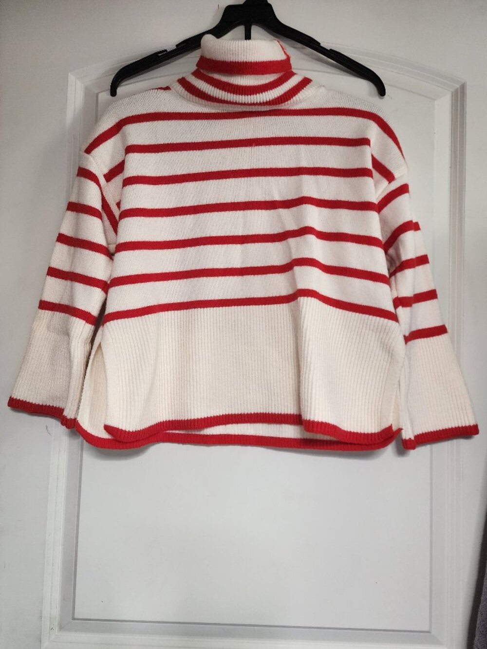 Turkish Cozy Ribbed Stripe Knit Set - Red/Cream Co-ord (Fits Small-Medium) - Picture 3 of 4